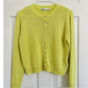 Zara Women's Bright Yellow Cardigan